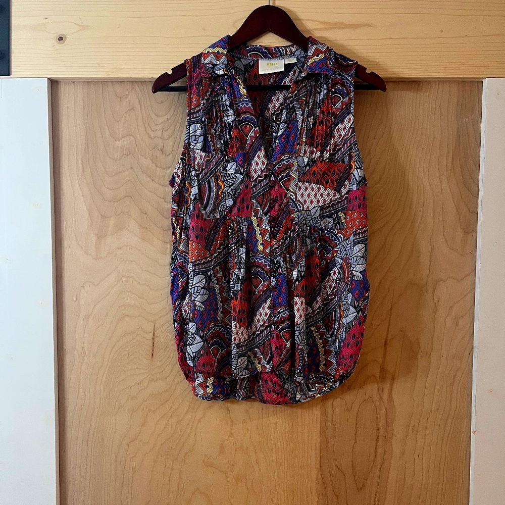 Multi pattern Maeve by Anthropologie Sleeveless Blouse